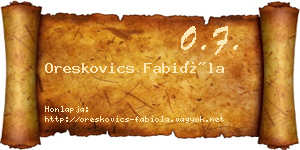 Oreskovics Fabióla névjegykártya